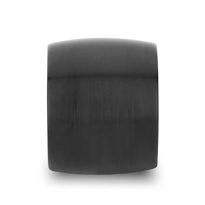 Tavon Domed Extra Wide Black Tungsten Wedding Ring With Brushed Finish - 20mm