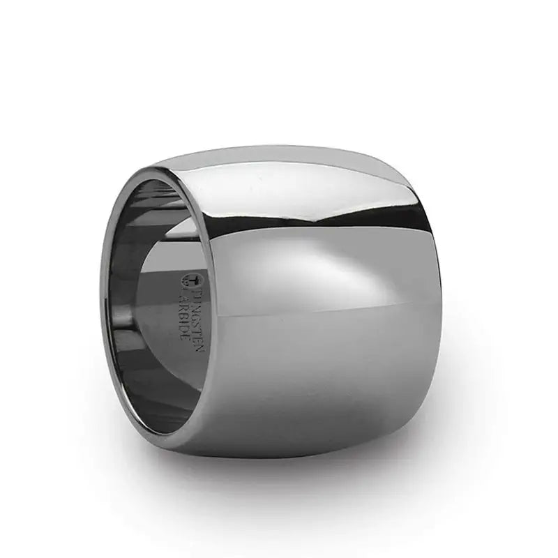 HECTOR Extra Wide Domed Tungsten Wedding Band Highly Polished - 20mm
