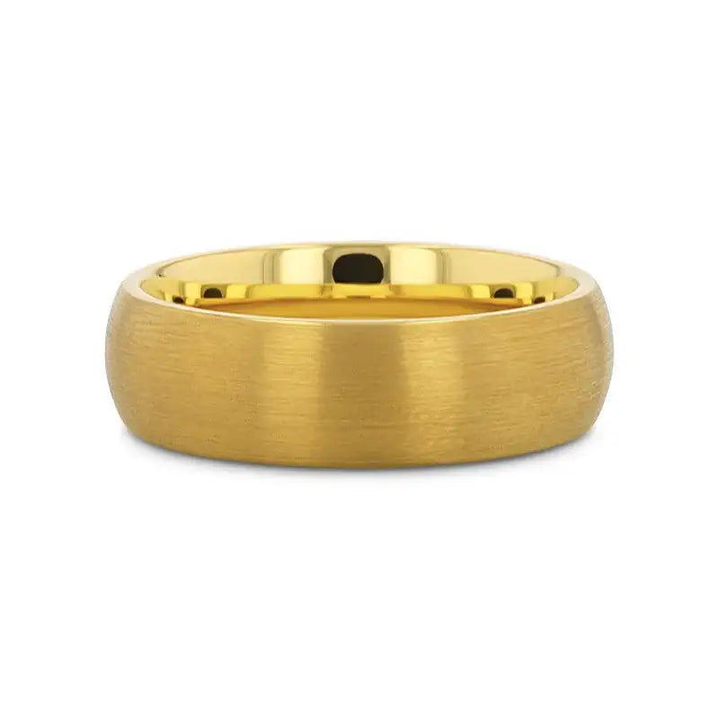 Nubia gold-plated tungsten ring, side view