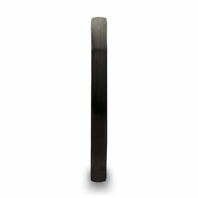 ADORA Ladies Black Pipe Cut Tungsten Wedding Band with Brushed Finish 2mm