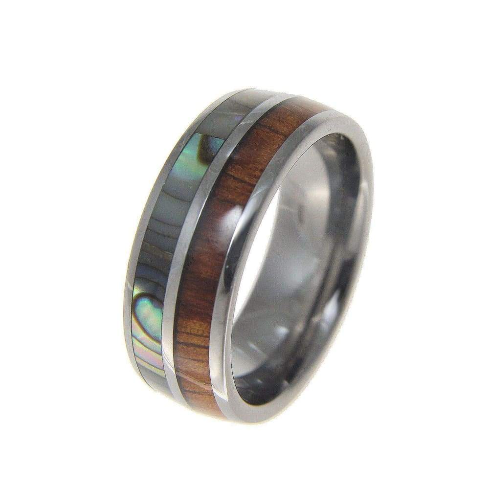 Koa wood 2025 abalone ring