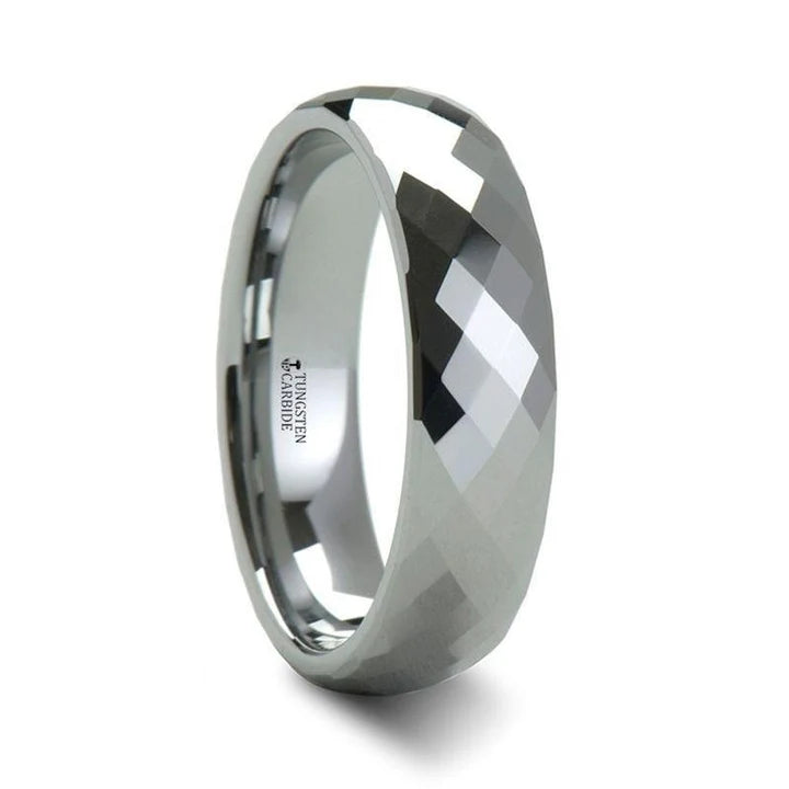 288 Diamond Faceted Women's Tungsten Ring - 4mm & 6mm