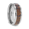 Luxor tungsten ring with stone inlay, side view