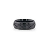 Diomedes black titanium ring, flat lay