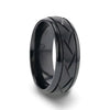 Diomedes black titanium ring, side view