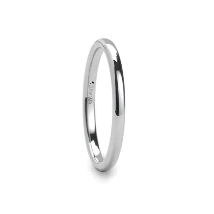 Teleri Domed White Tungsten Carbide Wedding Ring High Polish - 2mm - 12mm