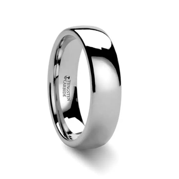 Teleri Domed White Tungsten Carbide Wedding Ring High Polish - 2mm - 1 ...