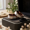 BEOWULF Raised Center Brushed Espresso Tungsten Carbide Wedding Band