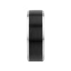 Beveled Edged Tungsten Ring with Brushed Finish Black Ceramic Center - 6mm or 8mm