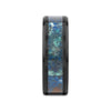 Black Beveled Ceramic Wedding Band with Polished Chrysocolla Inlay - 8mm