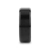Black Titanium Ring with Polished Beveled Edges and Brush Finished Center - 8mm