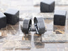 Black Titanium Ring with Polished Beveled Edges and Brush Finished Center - 8mm