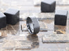 Black Titanium Ring with Polished Beveled Edges and Brush Finished Center - 8mm