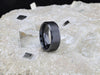Black Titanium Ring with Polished Beveled Edges and Brush Finished Center - 8mm