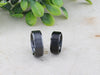 Black Titanium Ring with Polished Beveled Edges and Brush Finished Center - 8mm