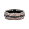 Black Tungsten Ring with Superconductor Finish and Black Sapphires - 8mm