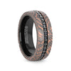 Black Tungsten Ring with Superconductor Finish and Black Sapphires - 8mm