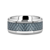 Nashville Blue Carbon Fiber Inlaid Tungsten Carbide Wedding Band - 4mm - 10mm