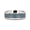 Nashville Blue Carbon Fiber Inlaid Tungsten Carbide Wedding Band - 4mm - 10mm