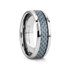 Nashville Blue Carbon Fiber Inlaid Tungsten Carbide Wedding Band - 4mm - 10mm