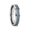 Nashville Blue Carbon Fiber Inlaid Tungsten Carbide Wedding Band - 4mm - 10mm