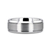 VIBIUS Beveled Tungsten Carbide Wedding Band with Double Grooves 6mm & 8mm