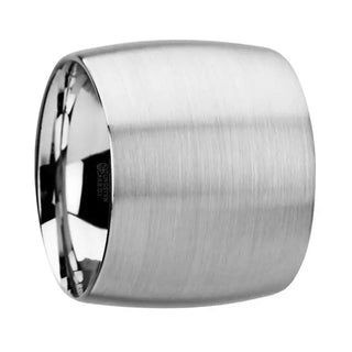 Tieve Domed Extra Wide Men's Tungsten Carbide Ring With Brushed Finish - 20mm - 6 / Tungsten