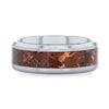 Tiberio Tungsten Carbide Ring With Orange Copper Conglomerate Inlay - 8mm