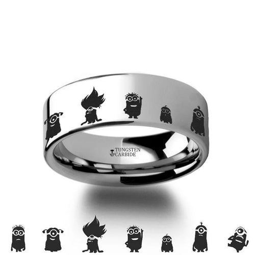 Rian Despicable Me Minions Movie Hero Polished Tungsten Ring pipe Cut - 2mm - 12mm