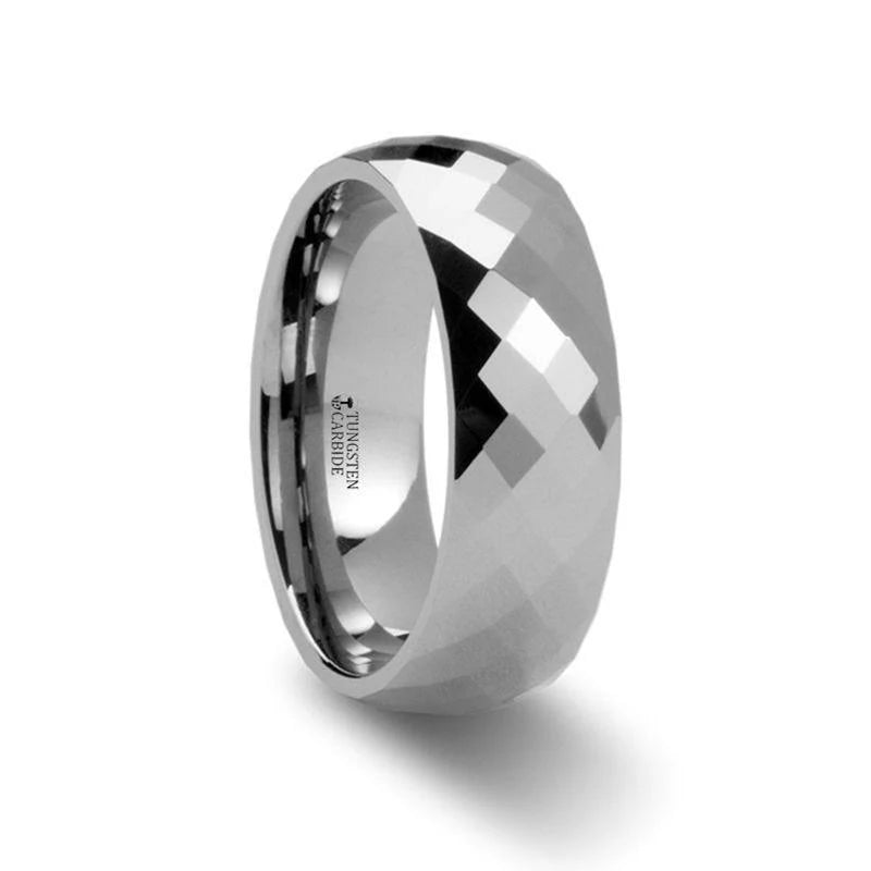 Diamond Faceted Women's Tungsten Ring - 2mm