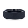 Domed Black Titanium Men's Wedding Band With Sand Blasted Finish - 8mm