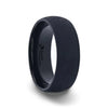 Domed Black Titanium Men's Wedding Band With Sand Blasted Finish - 8mm