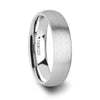 Domed White Tungsten Carbide Ring with Brushed Finish for Her - 2mm