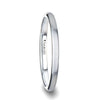 Domed White Tungsten Carbide Ring with Brushed Finish for Her - 2mm