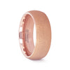 Domed Women's Rose Gold Plated Tungsten Carbide Ring with Sandblasted Crystalline Finish - 4mm
