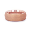 Domed Women's Rose Gold Plated Tungsten Carbide Ring with Sandblasted Crystalline Finish - 4mm