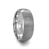 Temple Fingerprint Ring Engraved Domed Tungsten Ring Brushed Finish 4mm - 12mm