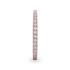 Flat Polished Rose Gold Plated Titanium Women's Wedding Ring With Small Lab-Created White Diamonds Setting - 2mm