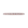 Flat Polished Rose Gold Plated Titanium Women's Wedding Ring With Small Lab-Created White Diamonds Setting - 2mm