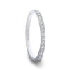 Flat Polished Titanium Women's Eternity Wedding Ring With Lab-Created White Diamonds Setting - 2mm