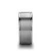 Caelan Cut Satin Finish Tungsten Carbide Wedding Ring with Side Grooves- 6mm - 10mm