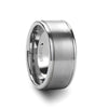 Caelan Cut Satin Finish Tungsten Carbide Wedding Ring with Side Grooves- 6mm - 10mm