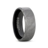 Flat Black Titanium Ring with Meteorite and Beveled Edges - 8mm