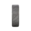 Flat Black Titanium Ring with Meteorite and Beveled Edges - 8mm