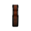 Delphi black titanium black walnut wood ring, 6mm side view