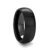 Nixie Matching Rings Set Domed Brushed Black Ceramic Wedding Band - 4mm - 8mm