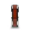 Nello Matching Ring Set Tungsten Wood Ring With Padauk Real Wood Inlay - 6mm & 8mm