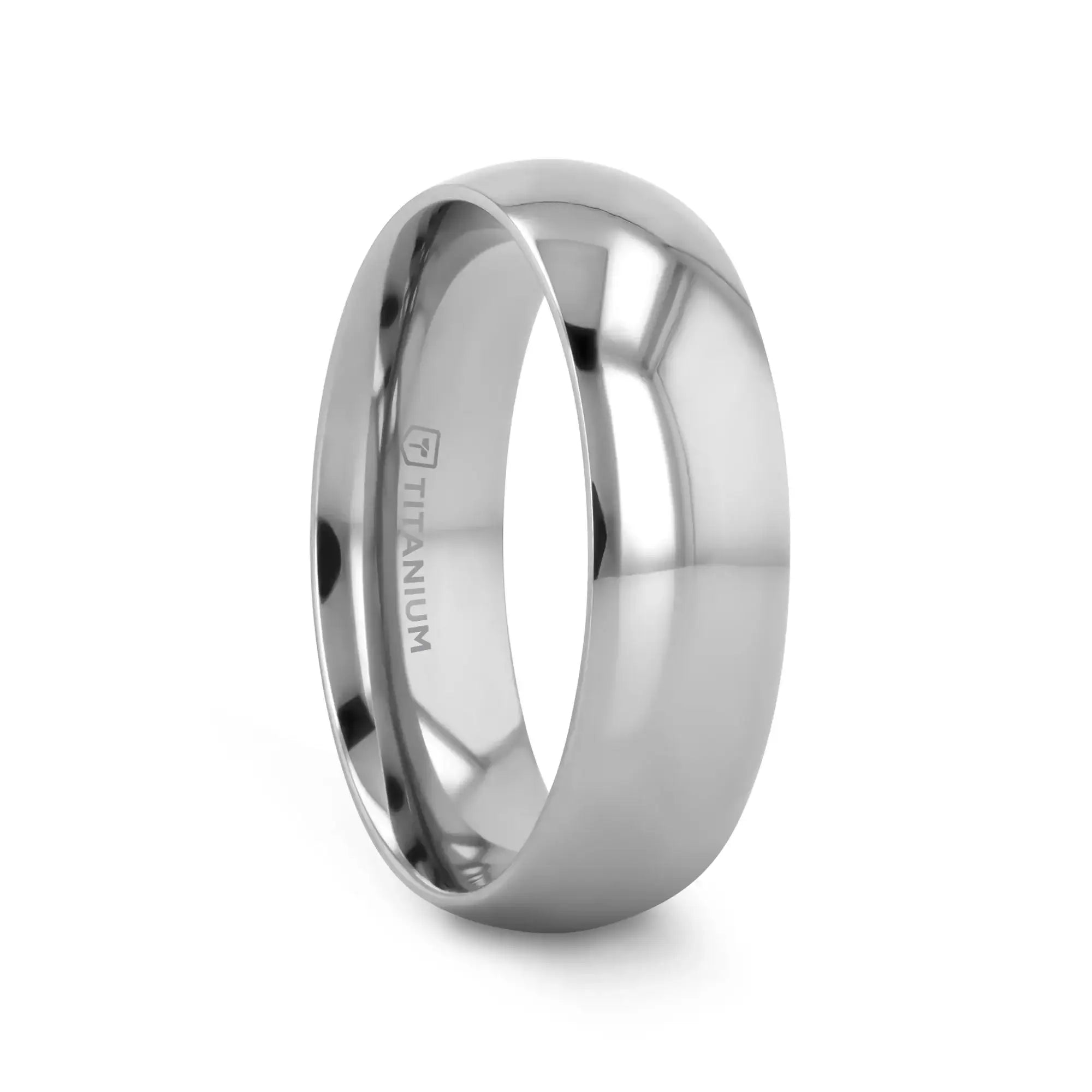 Rhodes titanium ring, angle view