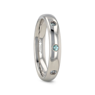Mabel Polished Domed Tungsten Carbide Wedding Ring w/ Beautiful Alexandrite Setting 4mm - 5 / 4mm