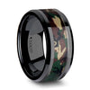 Paolo Extra Wide Black Ceramic Wedding Ring Military Style Jungle Camouflage - 10mm